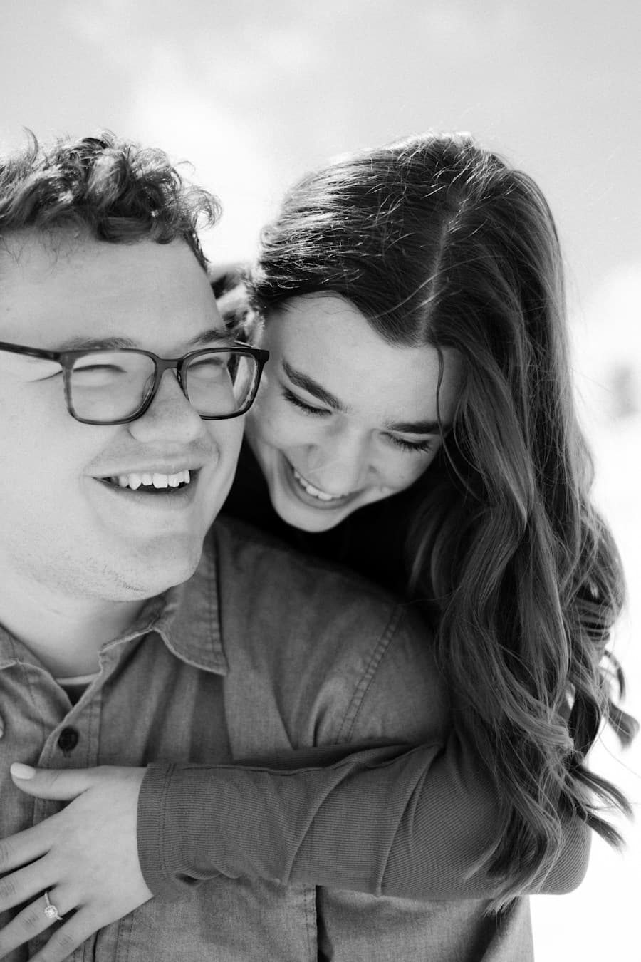 A couple laughing together